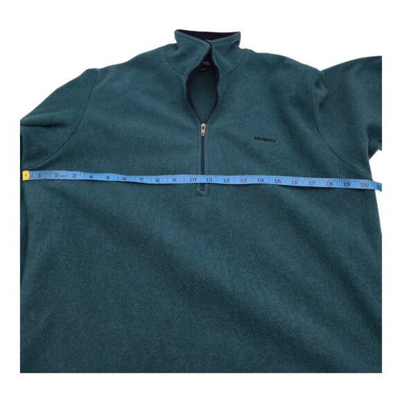 Vtg Patagonia Sweater Men M Green Capilene Fleece Pullover USA Gorpcore Camping - Picture 6 of 8